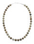 Sterling Silver Navajo Picture Rock Bead Necklace Pendant Set JX131110